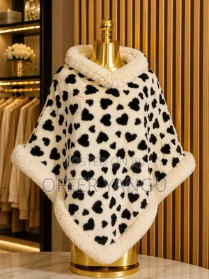 Collar Plaid Cape Poncho