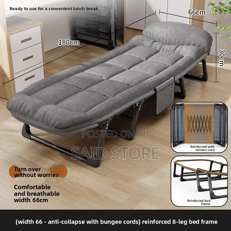 Folding Bed Easy Carrying Camping Cot Adjustable Portable Outdoor