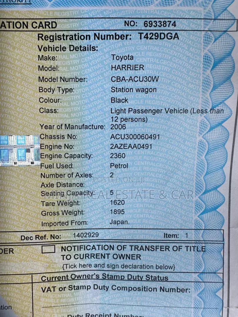 Toyota Harrier 2006 Black