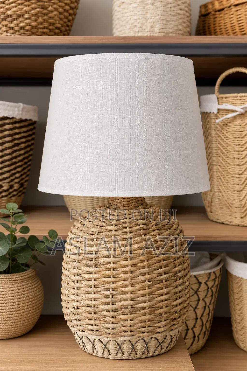 Table Lamp (With Natural Woven Base)