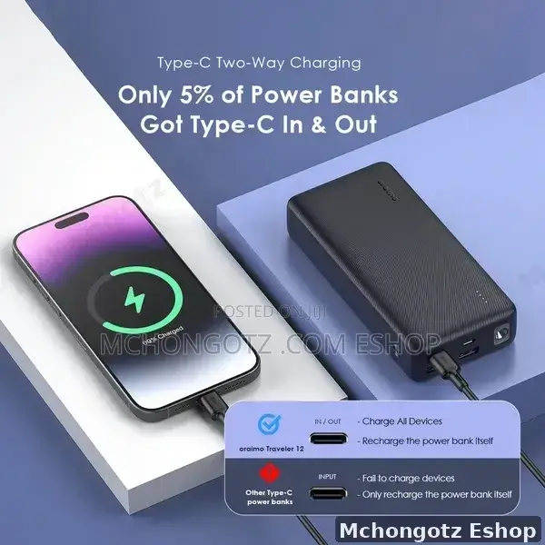 Oraimo Traveler 12 20000mah Power Bank (Opb-1201, 12w)