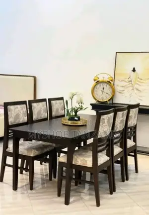 Dinning Table Full Set Viti 6 Material Mbao Ngumu Mninga Supa