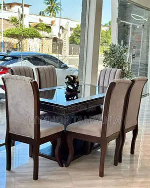 Dinning Table Full Set Viti 6 Mbao Ngumu