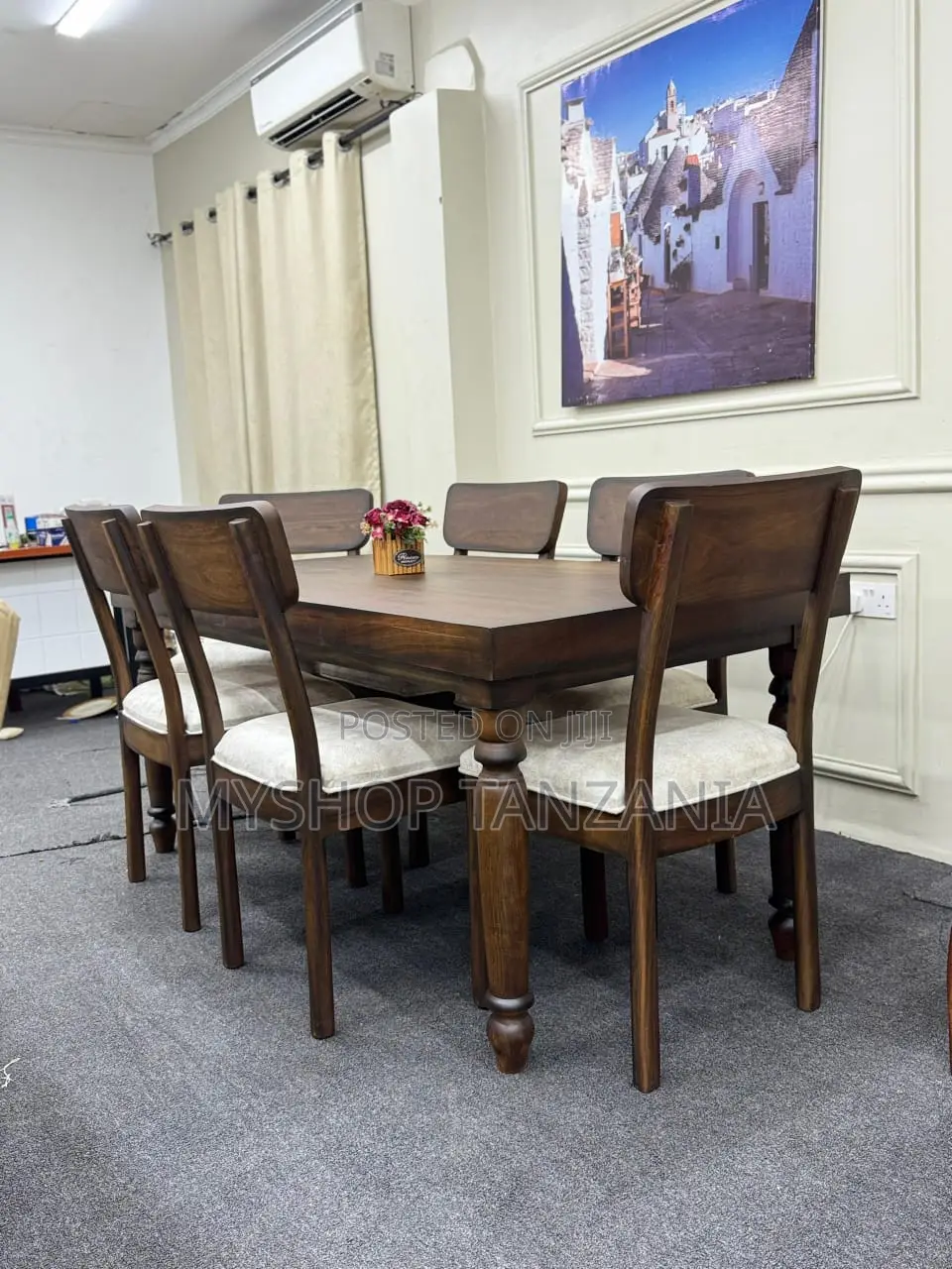 Wooden Dinning Table Full Set Viti 6 Mbao Ngumu