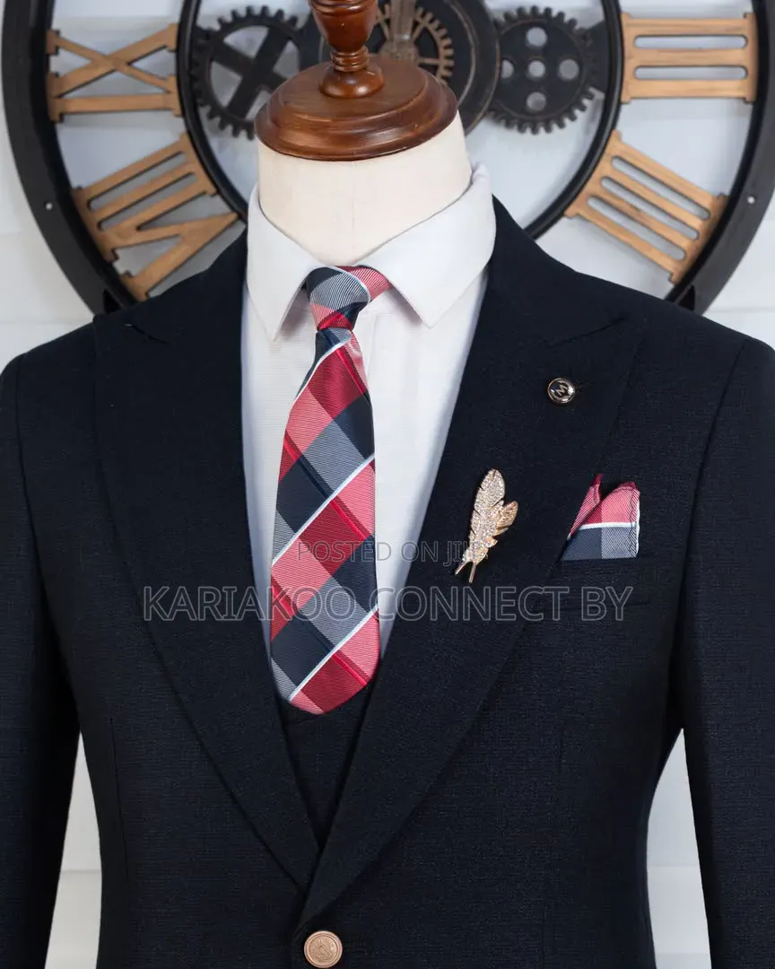 Executive Black 3-Piece Slim-Fit Suit for Gentlemen