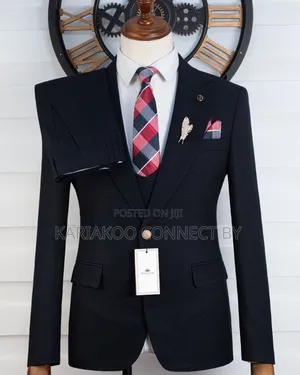 Executive Black 3-Piece Slim-Fit Suit for Gentlemen