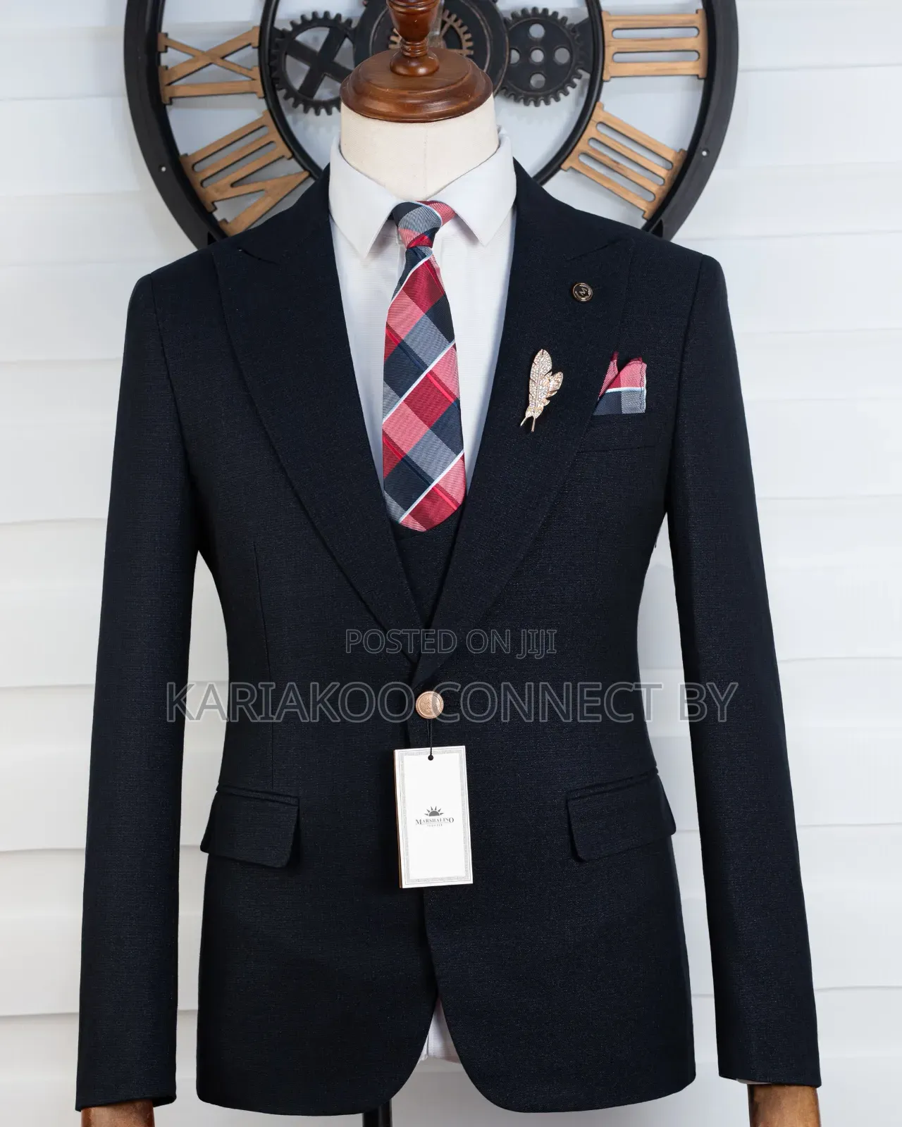 Executive Black 3-Piece Slim-Fit Suit for Gentlemen