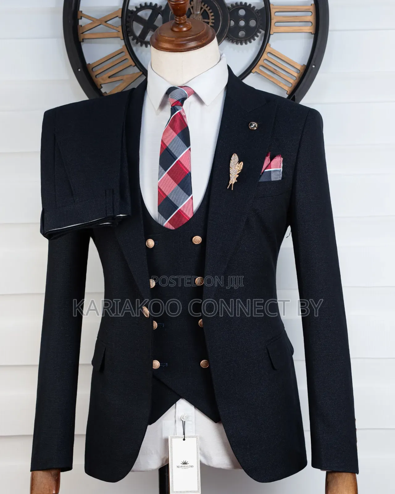 Executive Black 3-Piece Slim-Fit Suit for Gentlemen