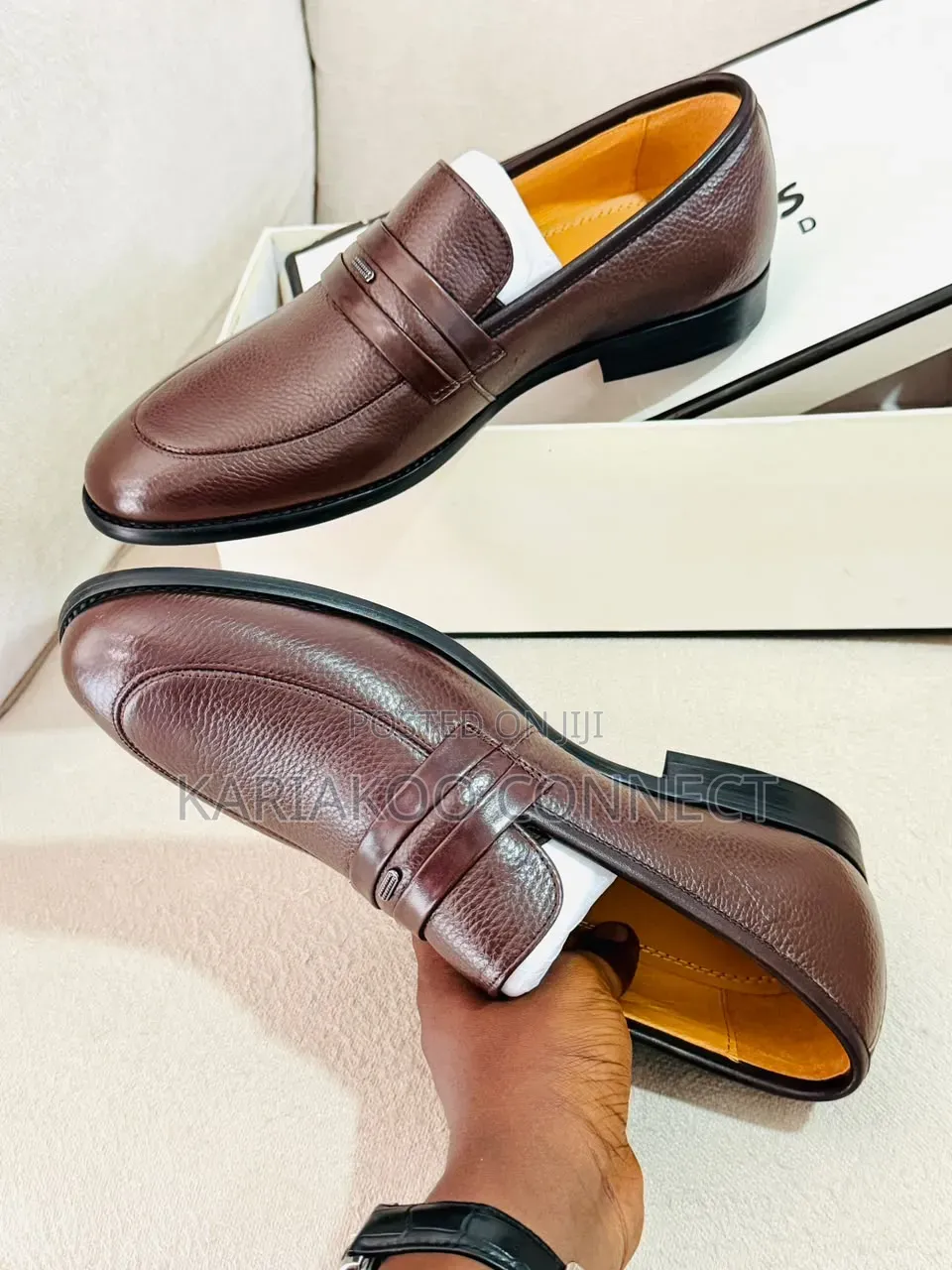 Brown Gold Mens Shoes