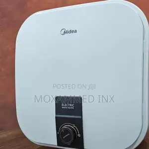 Midea Electric Water Heater 15l .It Features a Front-Mounted Mechan
