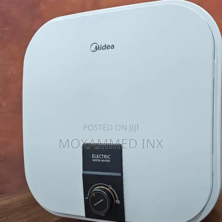 Midea Electric Water Heater 15l .It Features a Front-Mounted Mechan