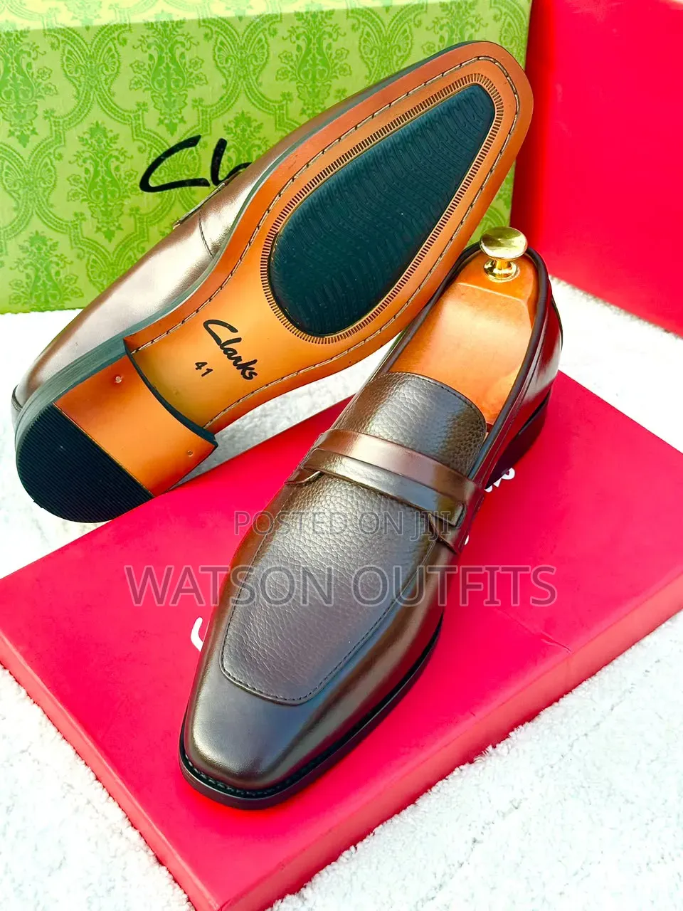 Men's Leather Shoes or Moccasins or Mocca Clarks and De'rossi Brands