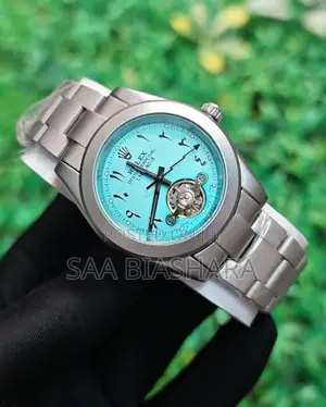 Rolex Labernoir Arabic Automatic Watch Silver and Blue