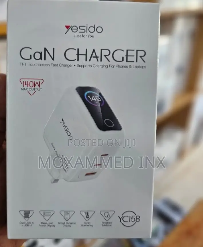 Yc158 Yesido 140watts Gan Charger Tripple Port 2xusbc and 1xusba