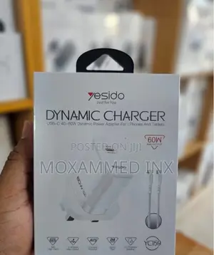 Yc159 Yesido Dynamic Charger 60watts With 1meter C2c Cable