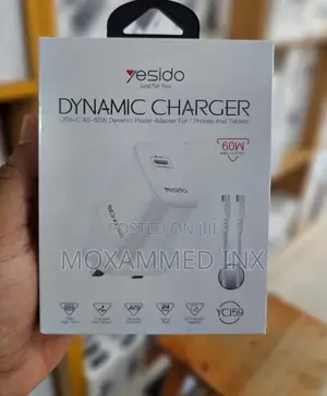 Yc159 Yesido Dynamic Charger 60watts With 1meter C2c Cable