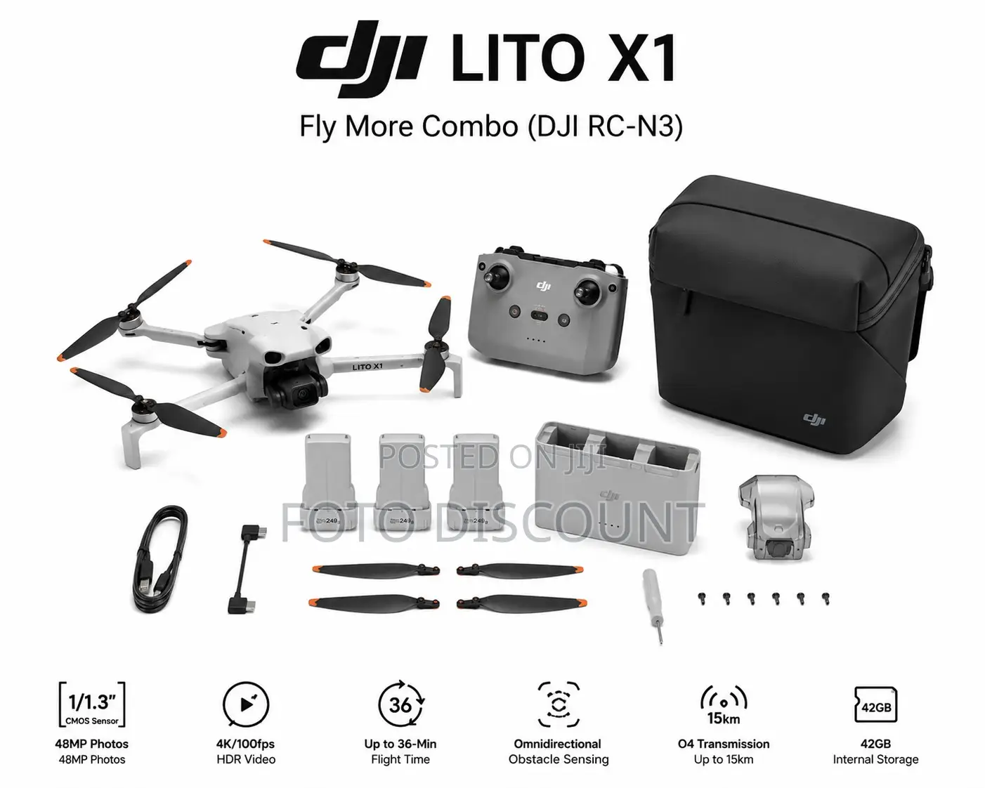 Dji Lito X1 Fly More Combo (Dji Rc-N3)