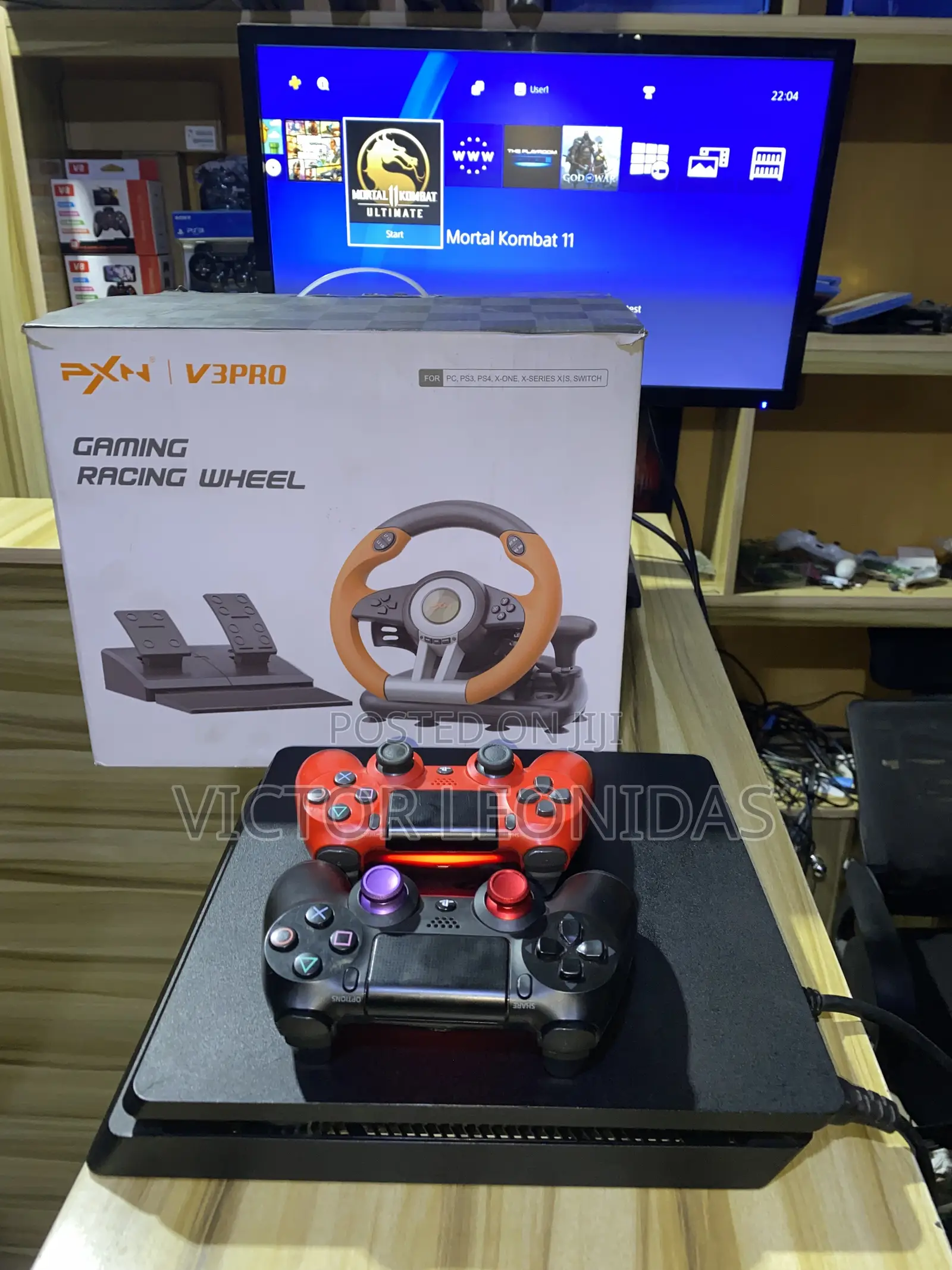 Seti Ya Ps4 Slim Na Racing Wheel Mpya