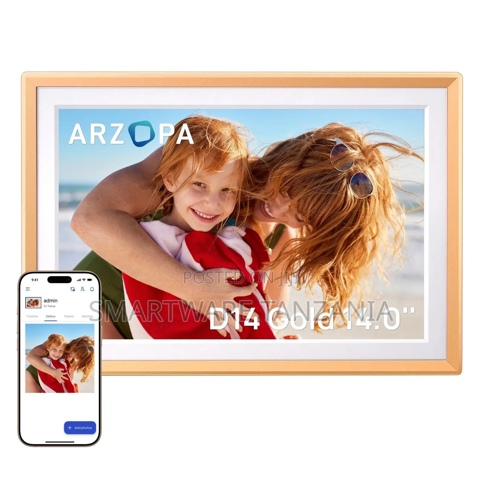 Capture Memories With The Arzopa D14 Gold 14.0" Digital Photo Frame