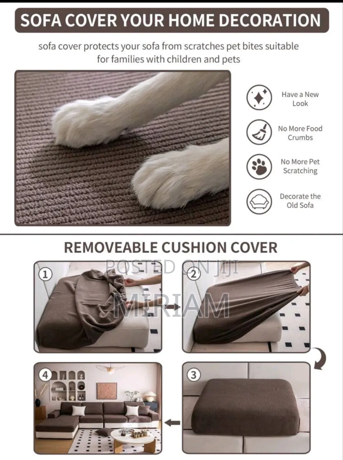 Shein Non-Slip Sofa Cushion Covers for 1, 2 3 Seater Sofas