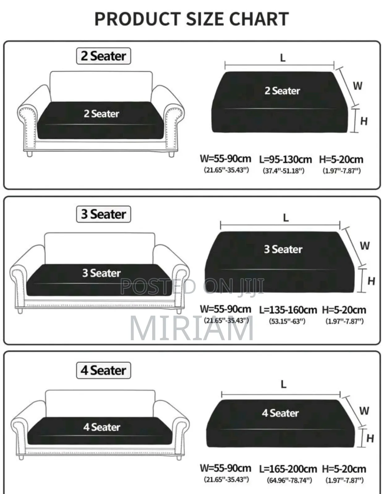 Shein Non-Slip Sofa Cushion Covers for 1, 2 3 Seater Sofas