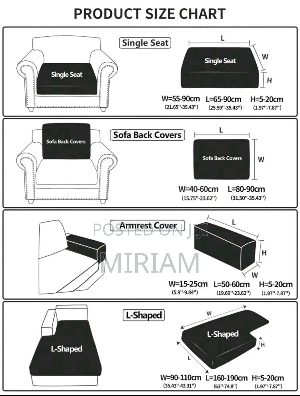 Shein Non-Slip Sofa Cushion Covers for 1, 2 3 Seater Sofas