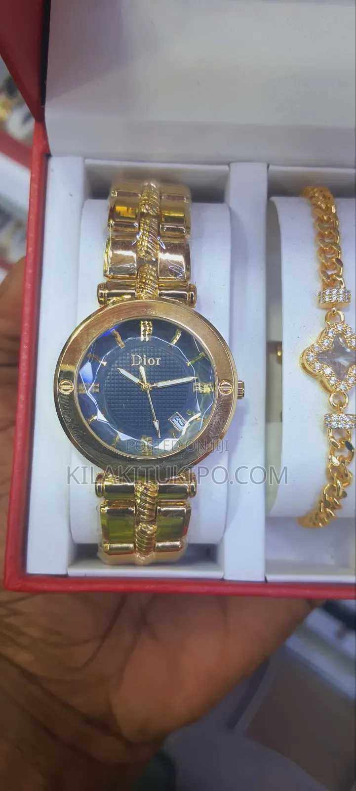 Dior-Watch, Bracelet, Necklace, Ring ,Ear Ring 5 in 1