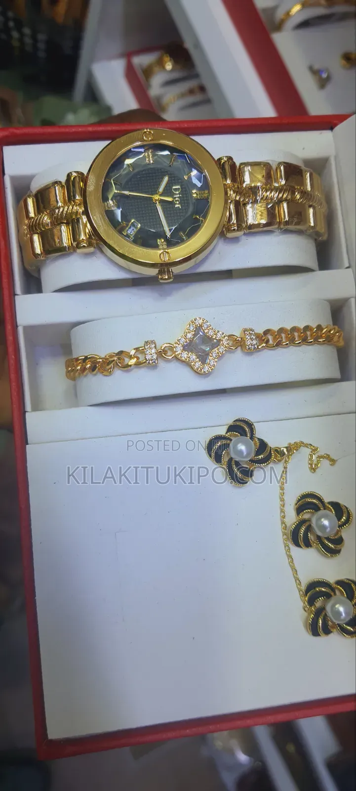 Dior-Watch, Bracelet, Necklace, Ring ,Ear Ring 5 in 1