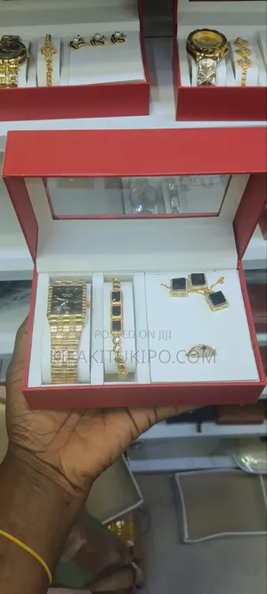 Rolex Geneve-Watch Bracelet Necklace Ring Ear Ring 5 in 1