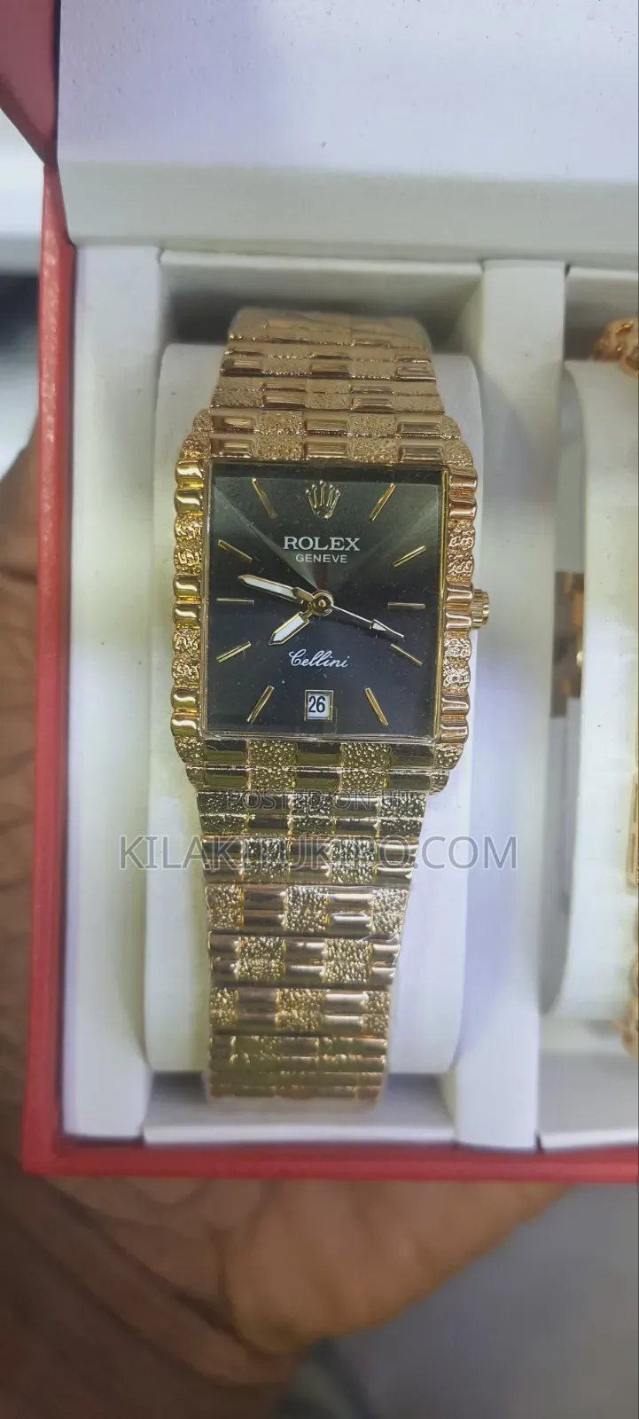 Rolex Geneve-Watch Bracelet Necklace Ring Ear Ring 5 in 1