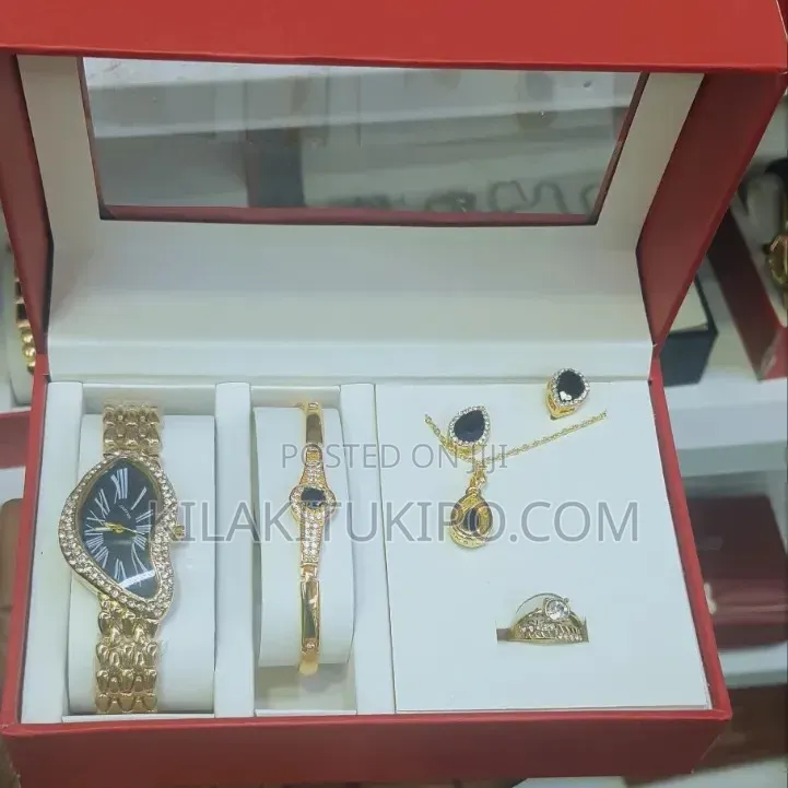Cartier-Watch Bracelet Necklace Ring Ear Ring 5 in 1