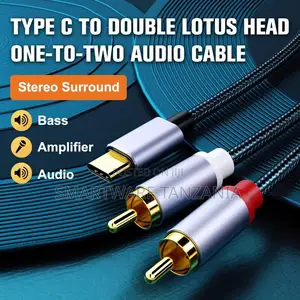 Type C to Double Lotus Head One-to-Two Audio Cable for Stereo Sound