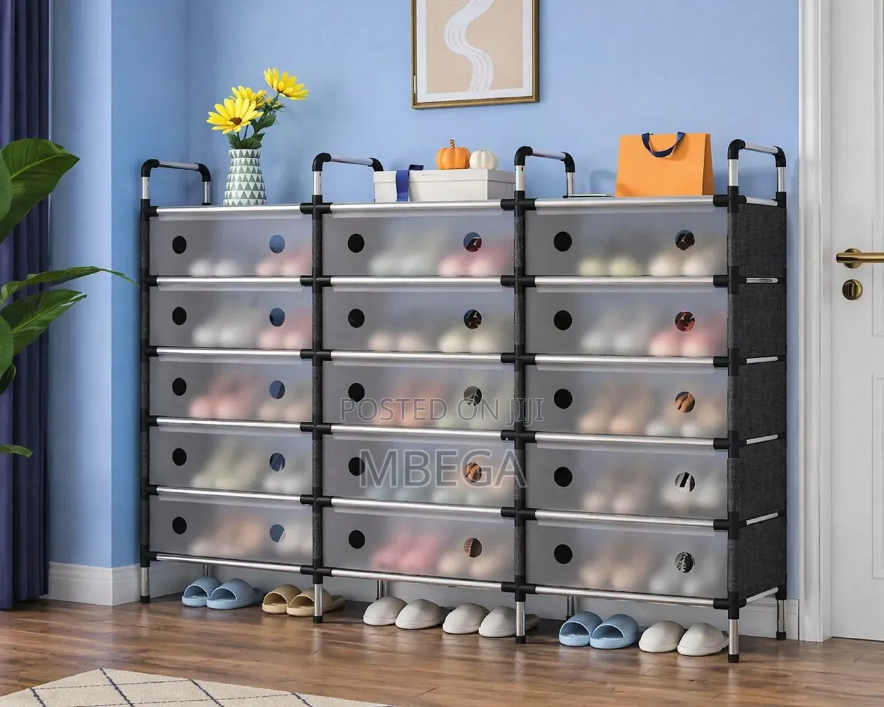 6-layers Tripple Row Design Shoe Rack* Dimensions:120*28*110cm