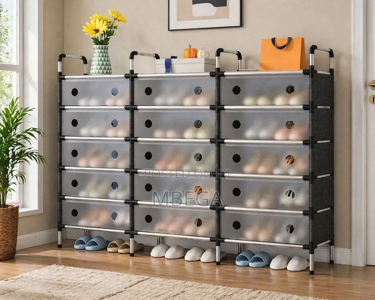 6-layers Tripple Row Design Shoe Rack* Dimensions:120*28*110cm