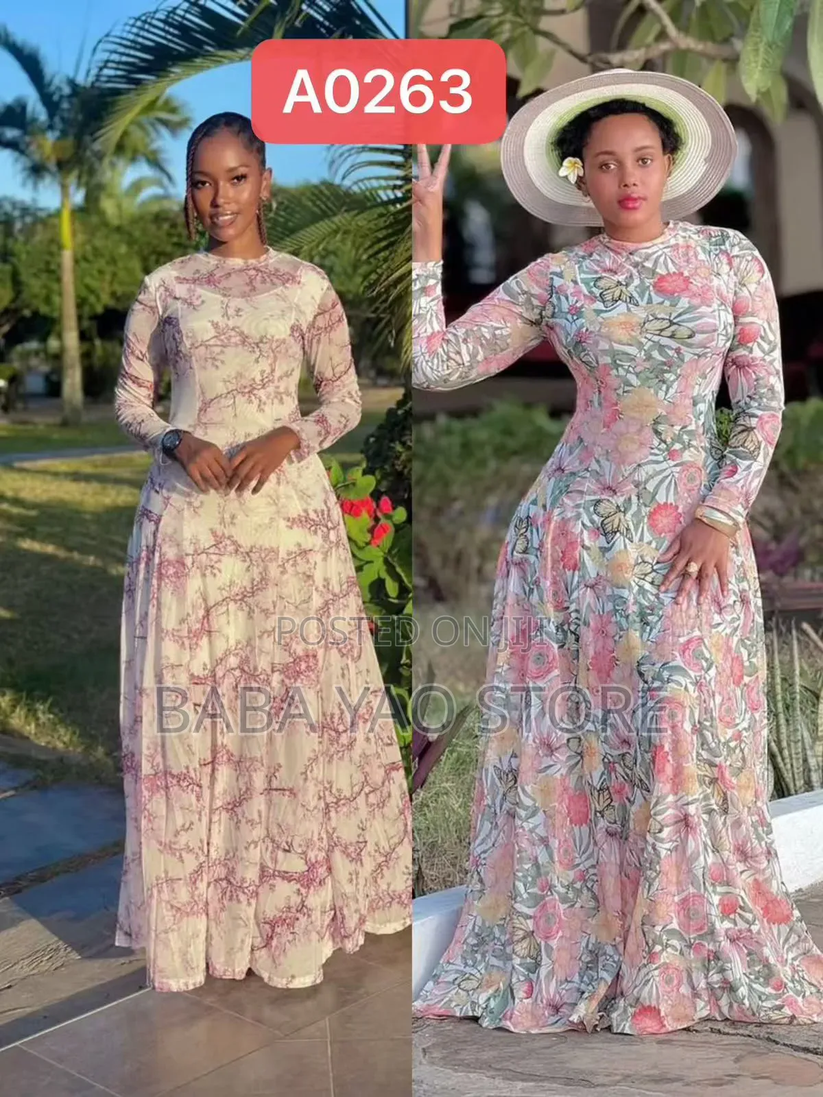 African Style Long-Sleeved Breathable Floor-Length Dresses