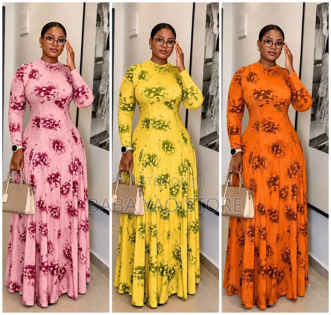 African Style Long-Sleeved Breathable Floor-Length Dresses
