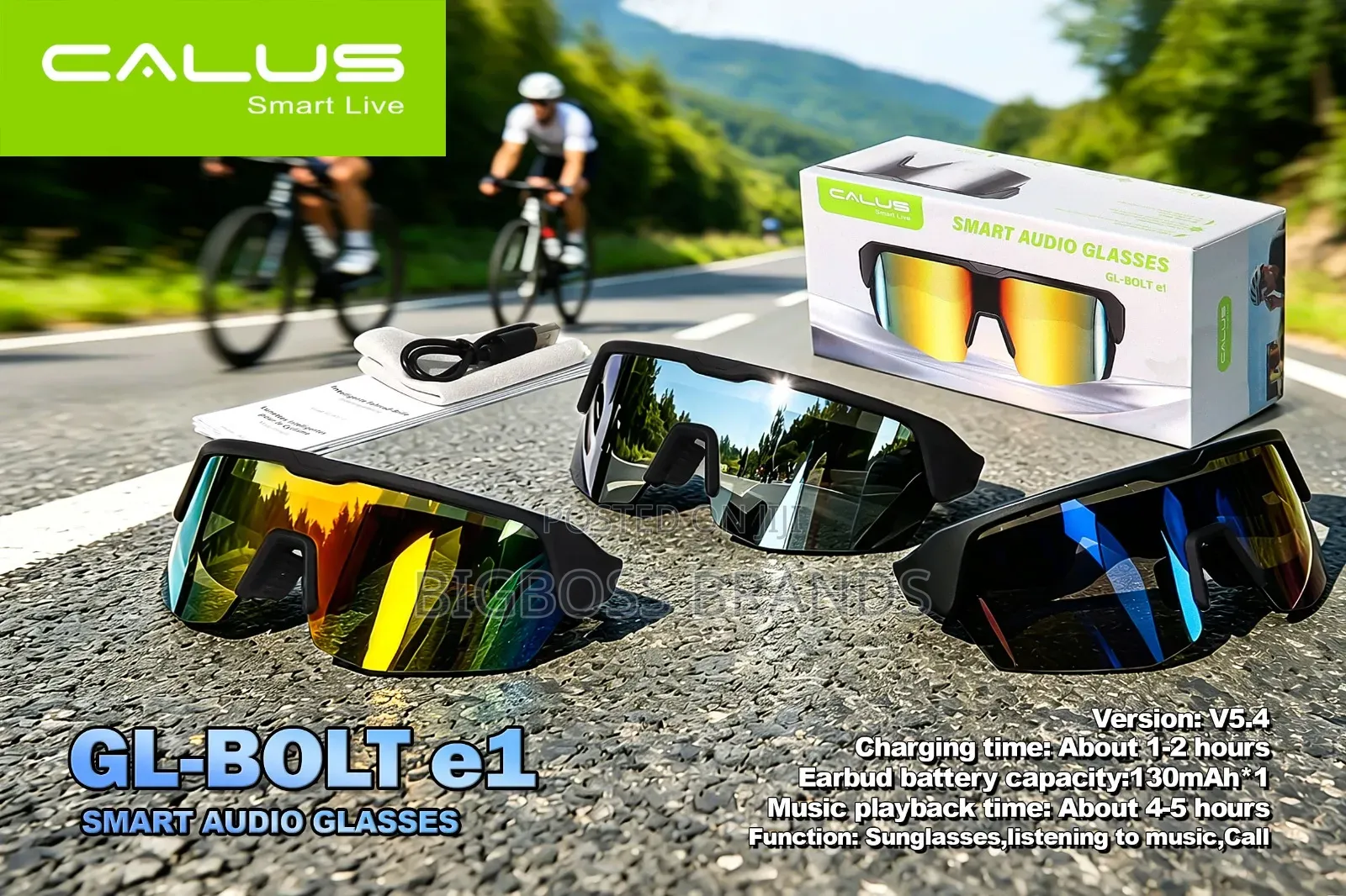 Calus Smart Audio Glasses Gl-Bolt E1 [For Bike, Boda Boda]