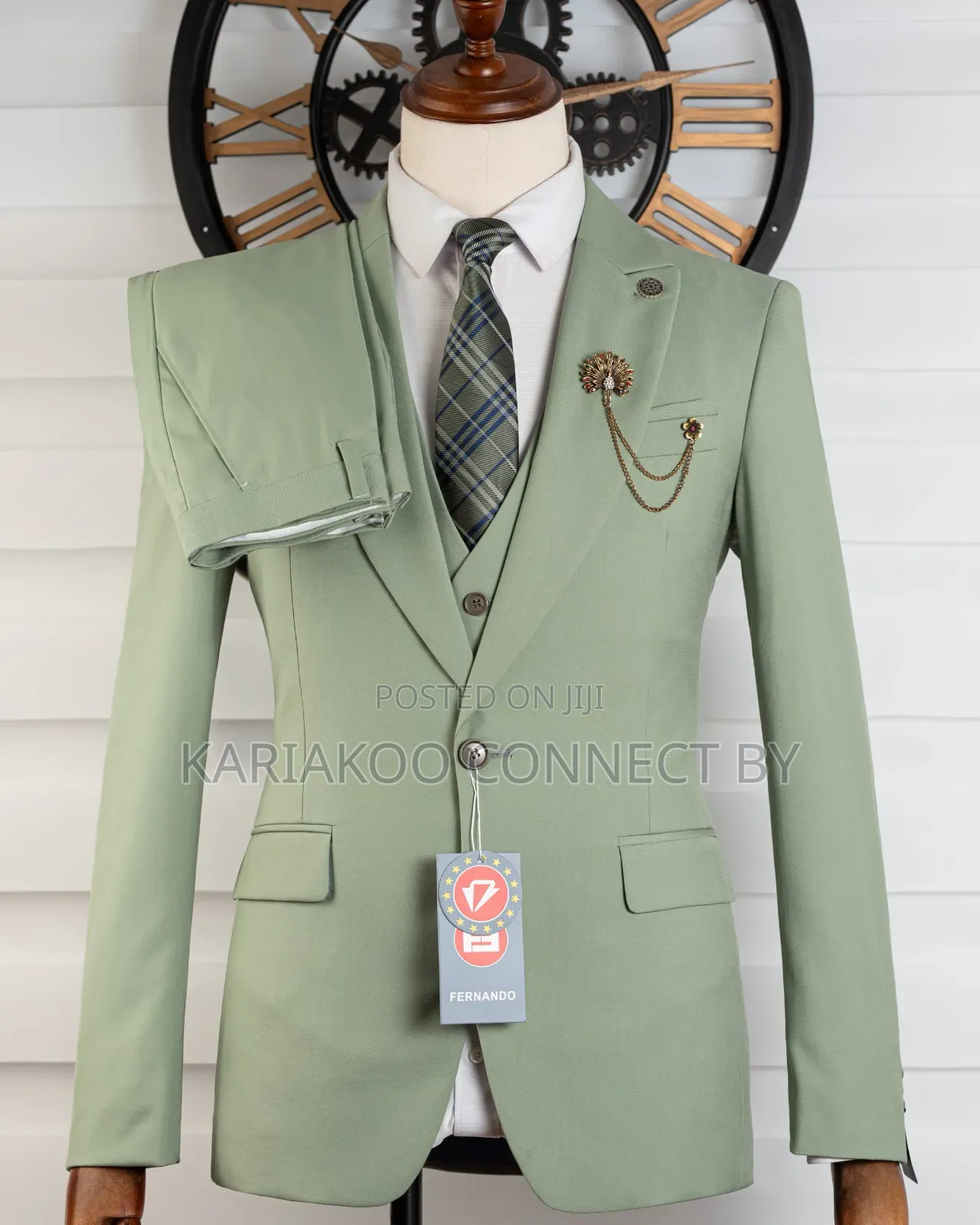 Mint Green 3-Piece Luxury Suit
