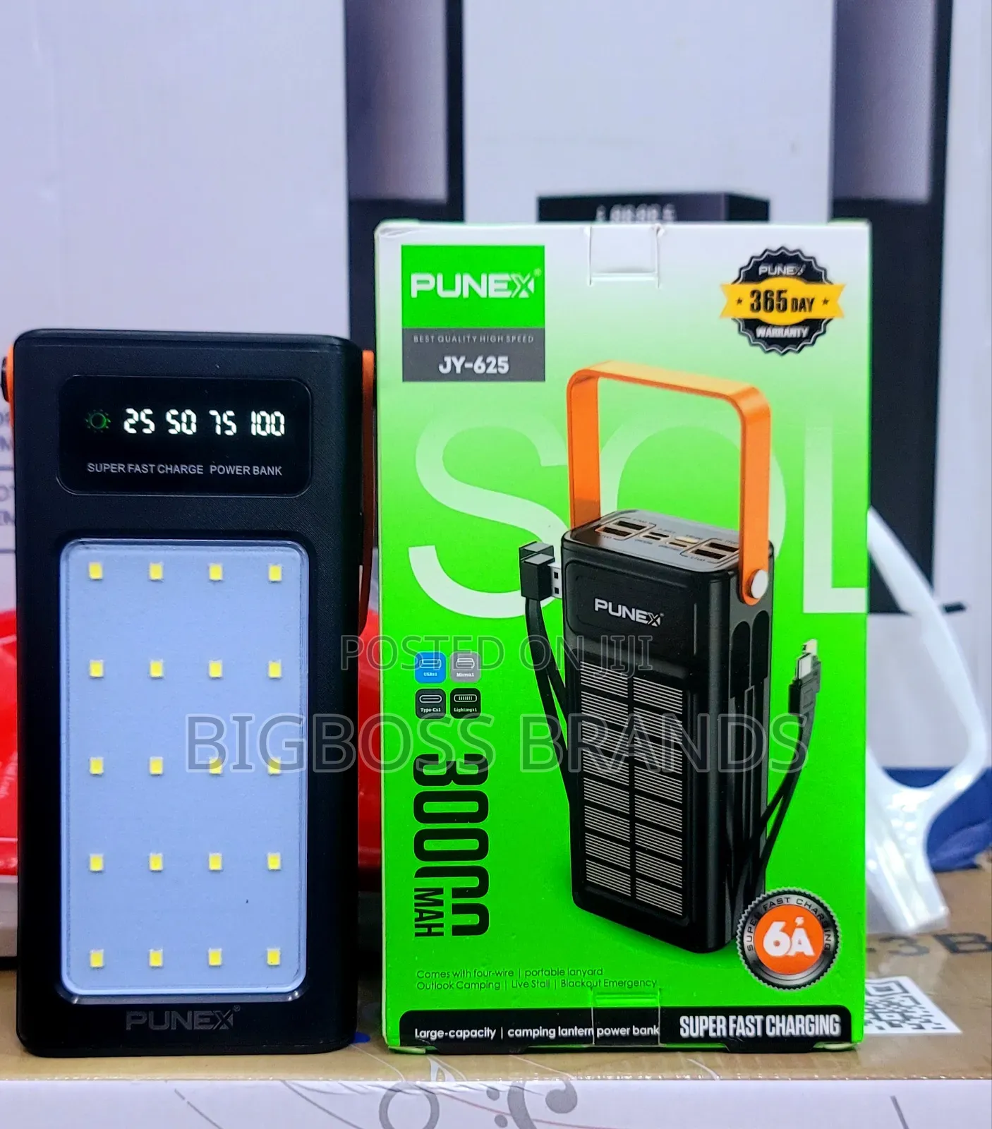 Punex Solar Power Bank 30000 Mah [Super Fast Charging]