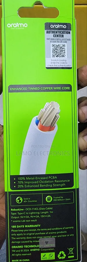Oraimo Ocd-114cl Robustline Type-C to Lightning 1m Cable