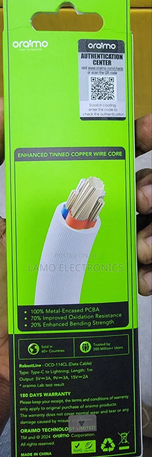 Oraimo Ocd-114cl Robustline Type-C to Lightning 1m Cable