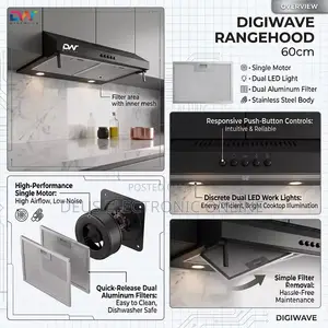 *Digiwave Rangehood Cooker 60cm Black at 240,000*