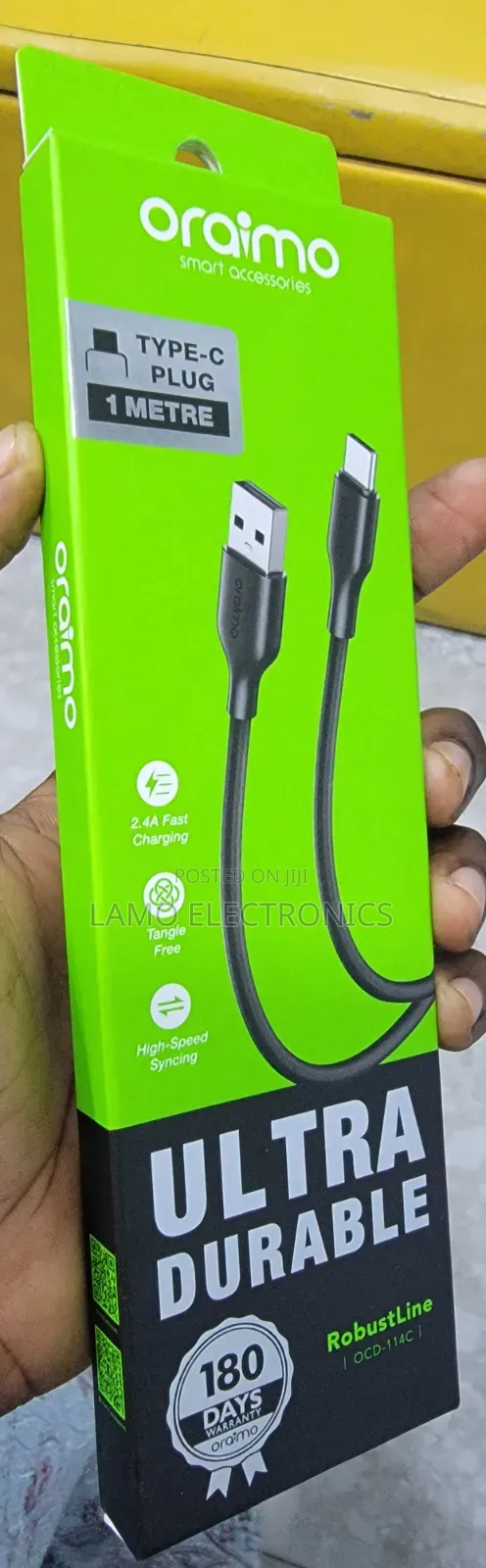 Oraimo Robustline Ocd-114c Type-C Plug 1metre Cable