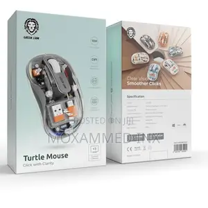 Greenlion GNTUMS2MSEGY Turtle Mouse Wireless 2.4Ghz USBA