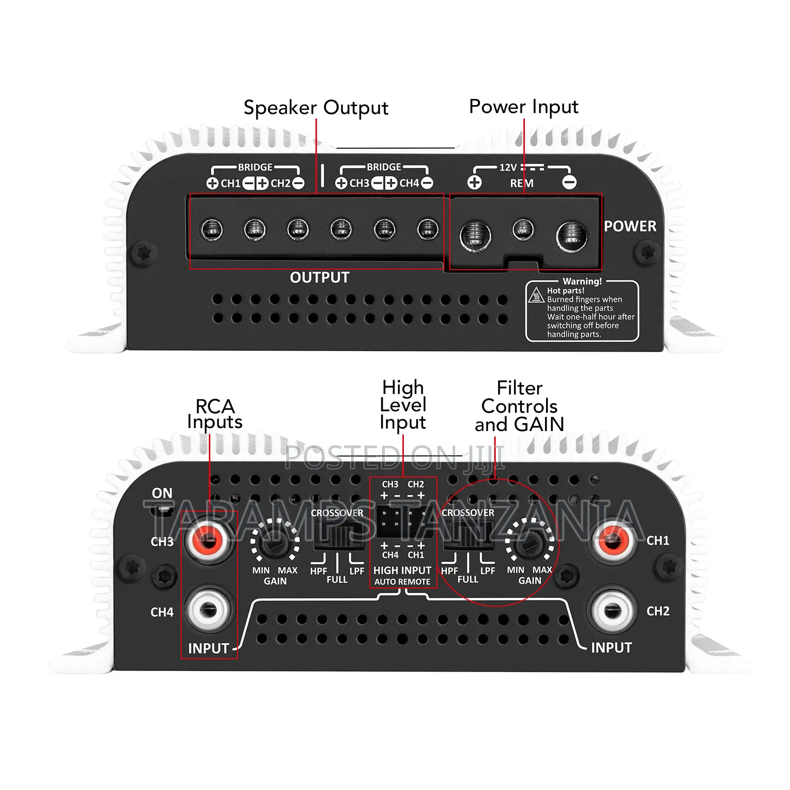 Taramps TS 1200X4 2 Ohm 1200W RMS 4-Channel Amp RCA High-Level Input