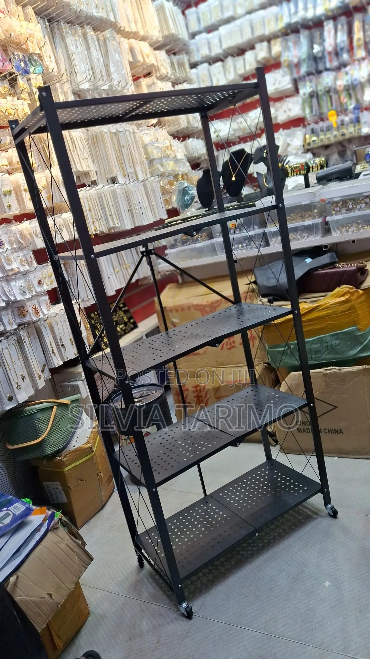 Modern 4-Tier Storage Rack – Strong Space Saving