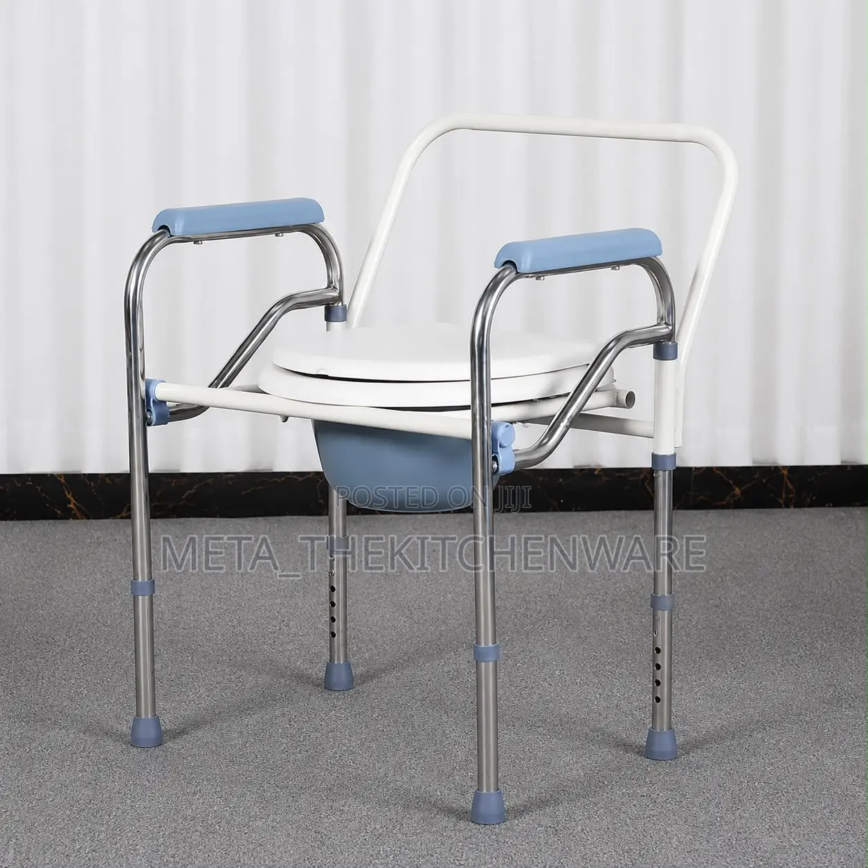 Adjustable Stainless Steel Commode Chair