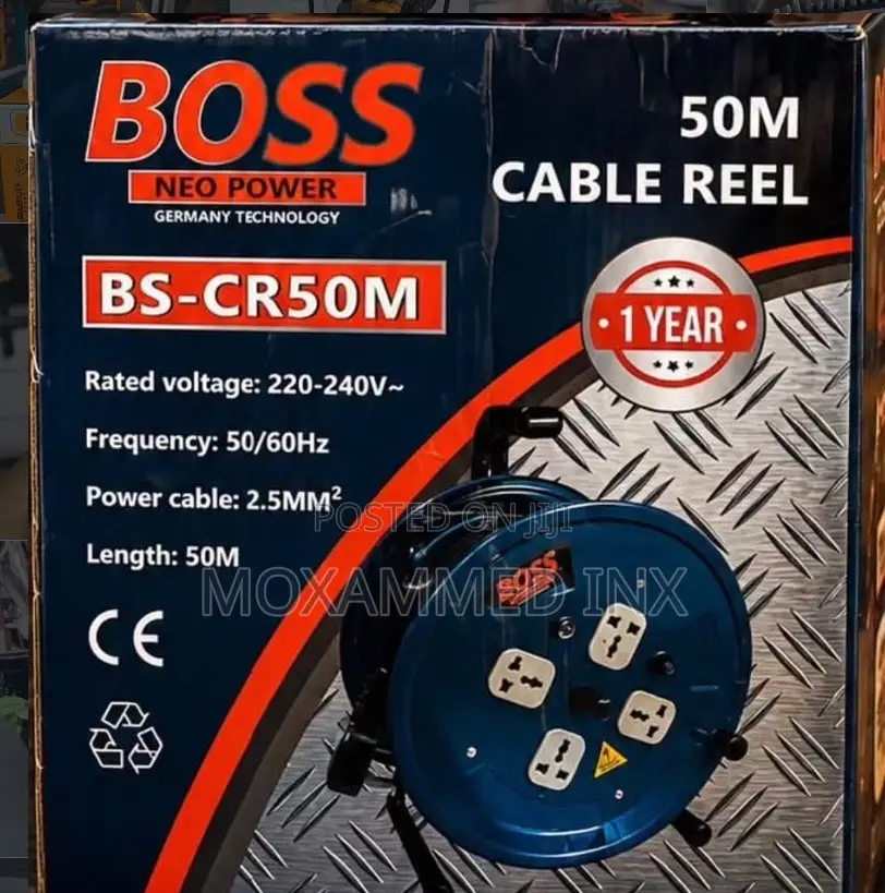 Boss Neo Power 50m Cable Reel 2.5mm (Model BS-CR50M)