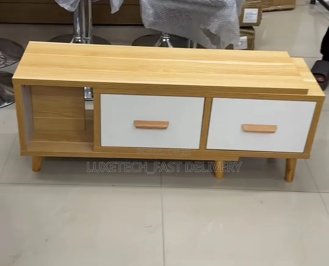 Modern Extendable TV Stand With Storage Drawers – Wooden TV Cabinet