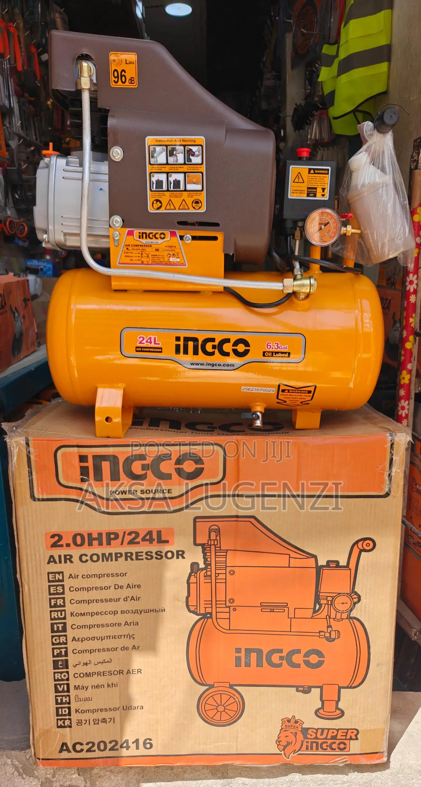 *Air Compressor (Oil Type) Ingco* 24ltr =